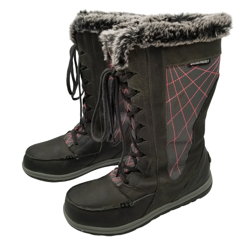 Köppen Winter Boots Women Size 8 Black Pink Hydro Protect PrimaLoft Insulated